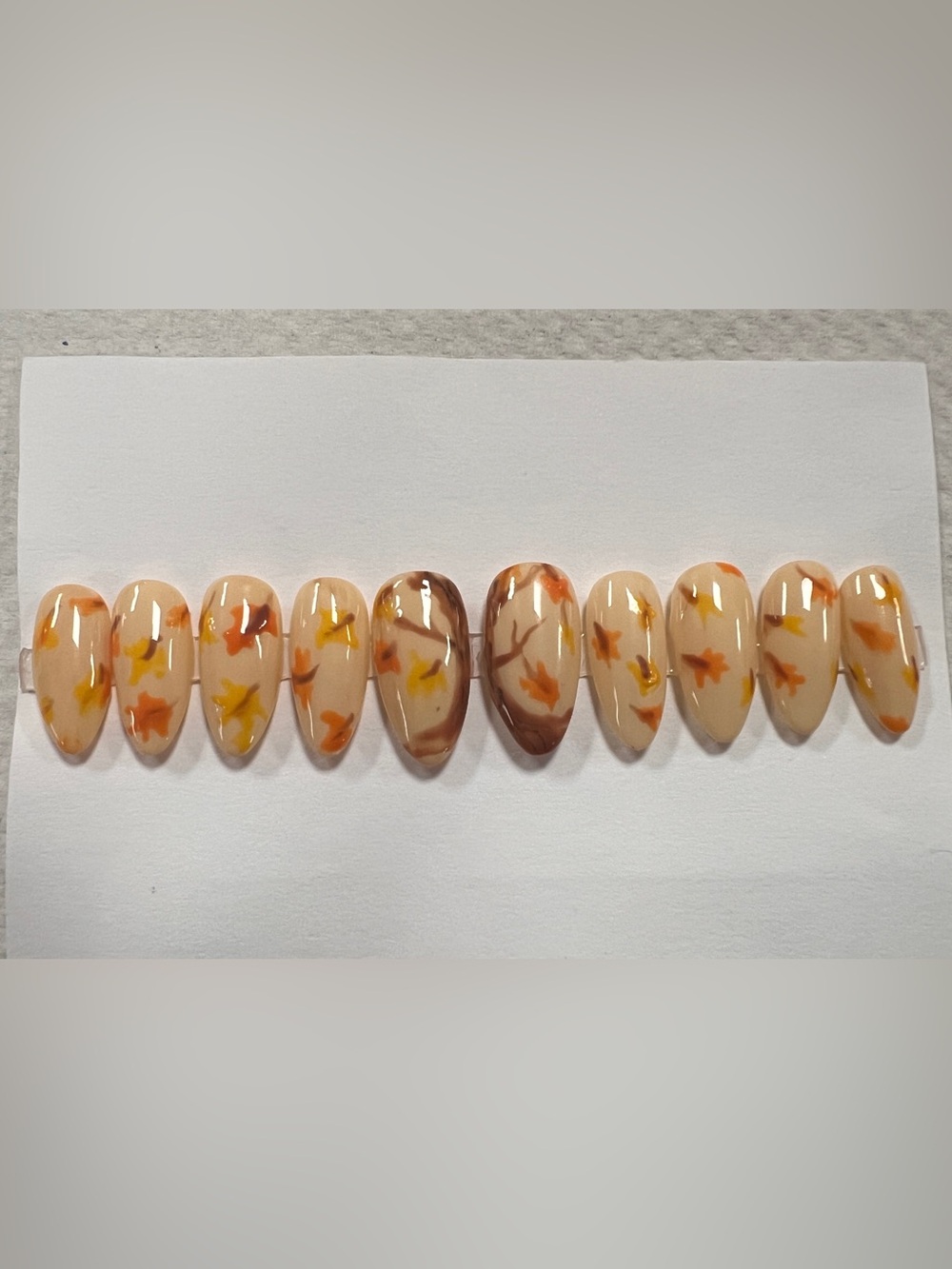 Autumn Leaf Nude Press-On Nail Set